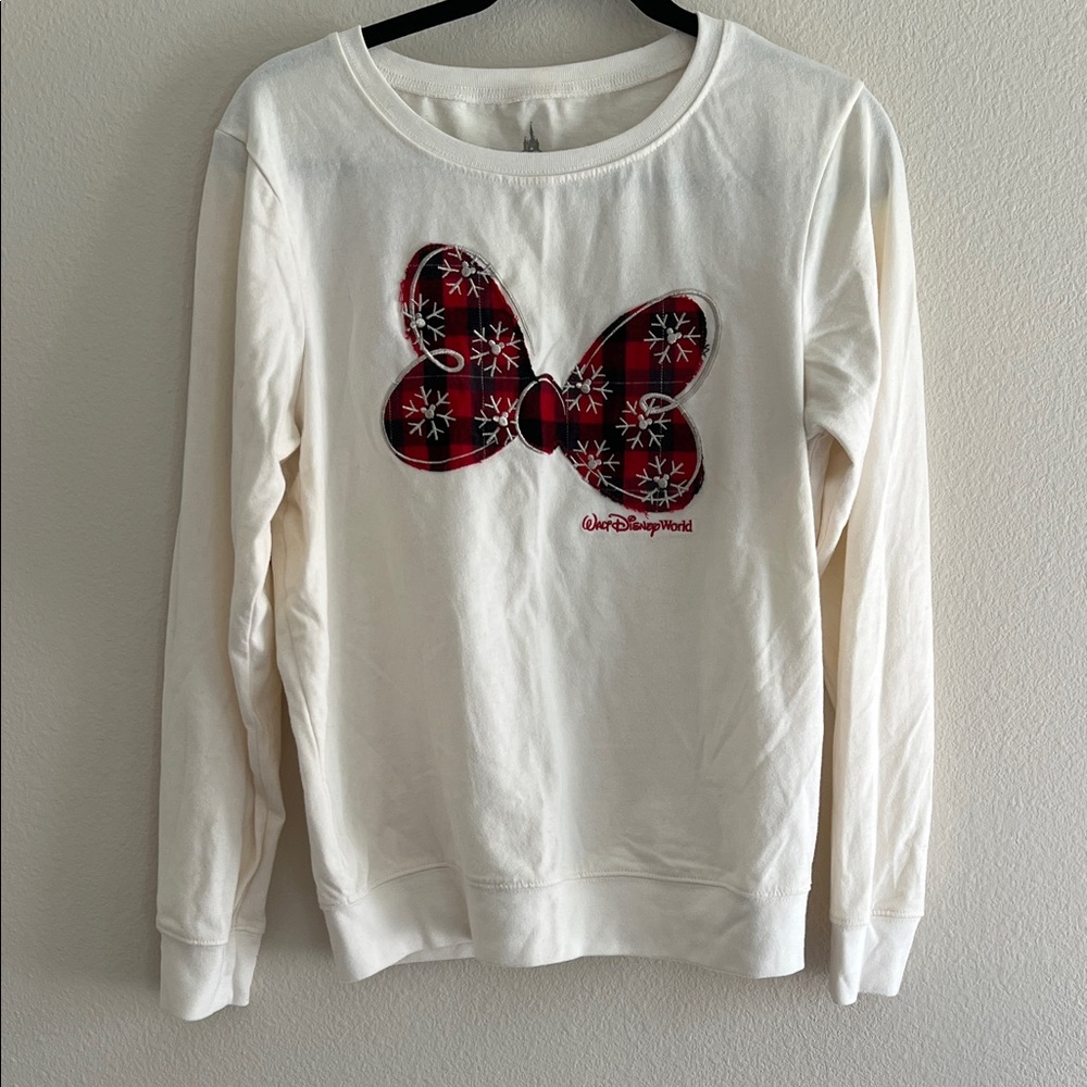 Disney White Top with Red and Black Bow